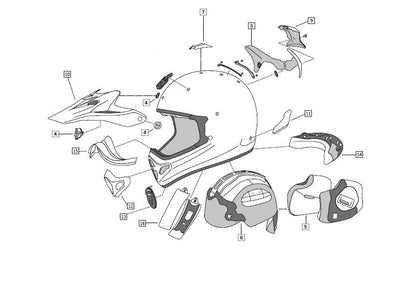 Arai MX-V Wangstukken Rood