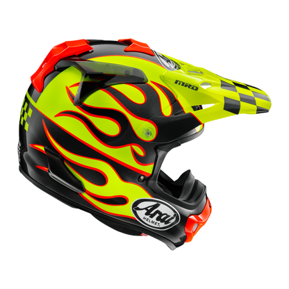 Arai MX-V Evo Flame Crosshelm Geel
