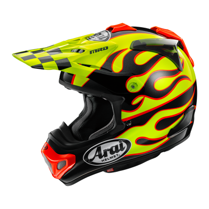 Arai MX-V Evo Flame Crosshelm Geel