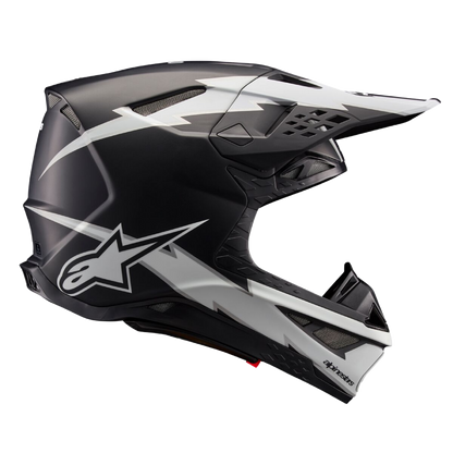 Alpinestars S-M10 Ampress Crosshelm Zwart Wit (Mat)