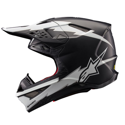 Alpinestars S-M10 Ampress Crosshelm Zwart Wit (Mat)