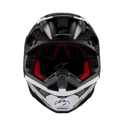 Alpinestars S-M10 Ampress Crosshelm Zwart Wit (Mat)