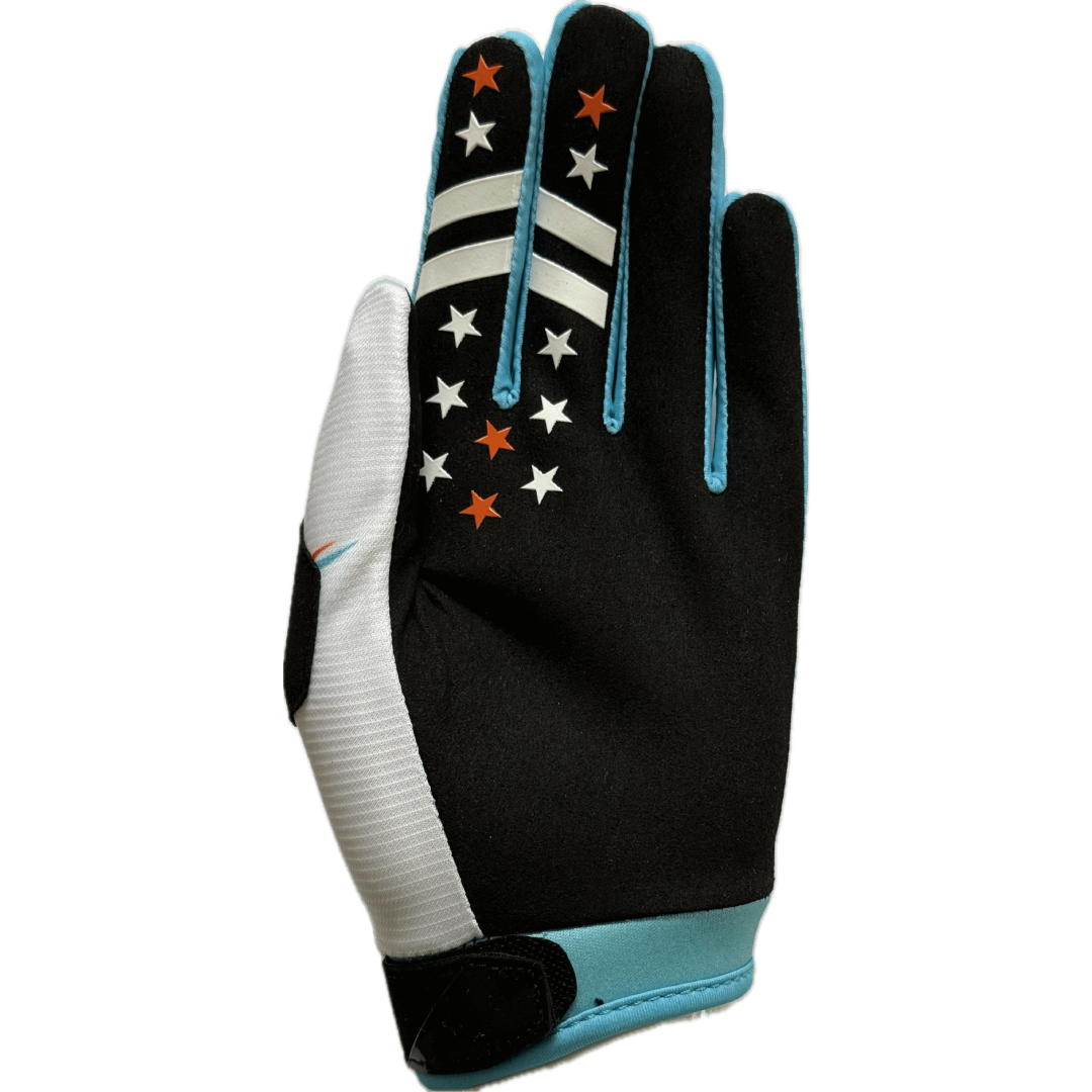 Deft Family EQVLNT Badge Crosshandschoenen Wit Blauw