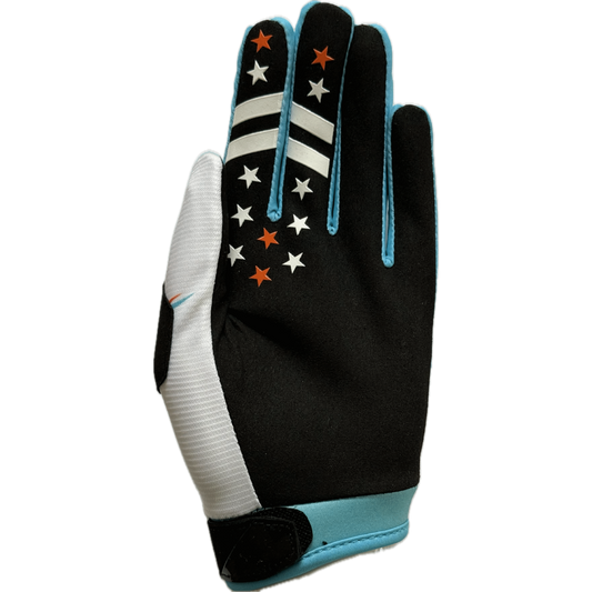 Deft Family EQVLNT Badge Crosshandschoenen Wit Blauw