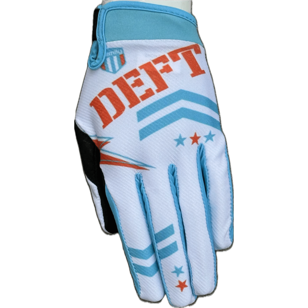 Deft Family EQVLNT Badge Crosshandschoenen Wit Blauw