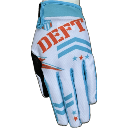 Deft Family EQVLNT Badge Crosshandschoenen Wit Blauw