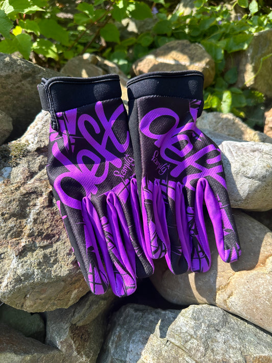 Deft Family EQVLNT Solid Kinder Crosshandschoenen Zwart Paars