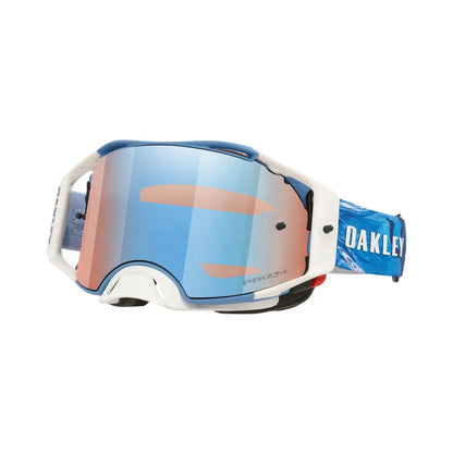 Oakley Airbrake Chase Sexton replica in een hele frisse wit met blauwe kleurencombinatie.