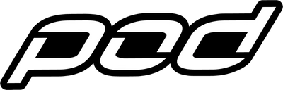 Het logo van het merk POD active, een producent van hoogwaardige medische kniebraces.