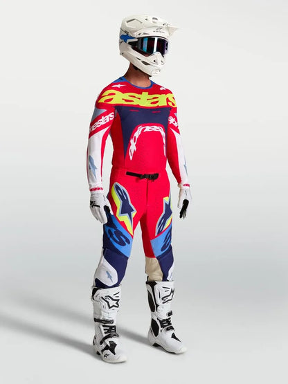 Alpinestars Supertech Dyna Rood Blauw Crossbroek