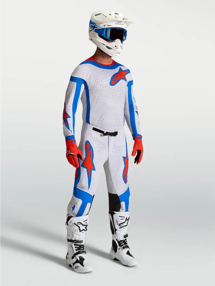 Alpinestars Supertech Vesta Lichtgrijs Blauw Crossbroek