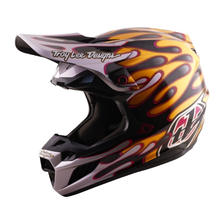 Troy Lee Designs SE5 Carbon Overspray Crosshelm Zwart Goud