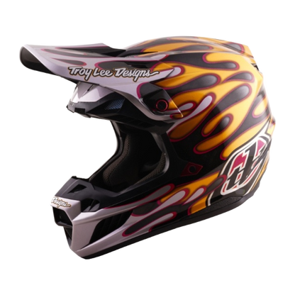 Troy Lee Designs SE5 Carbon Overspray Crosshelm Zwart Goud