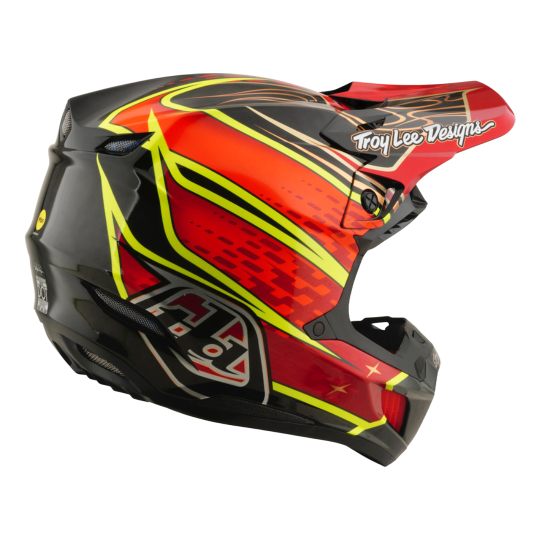 Troy Lee Designs SE5 Carbon Wings Crosshelm Rood