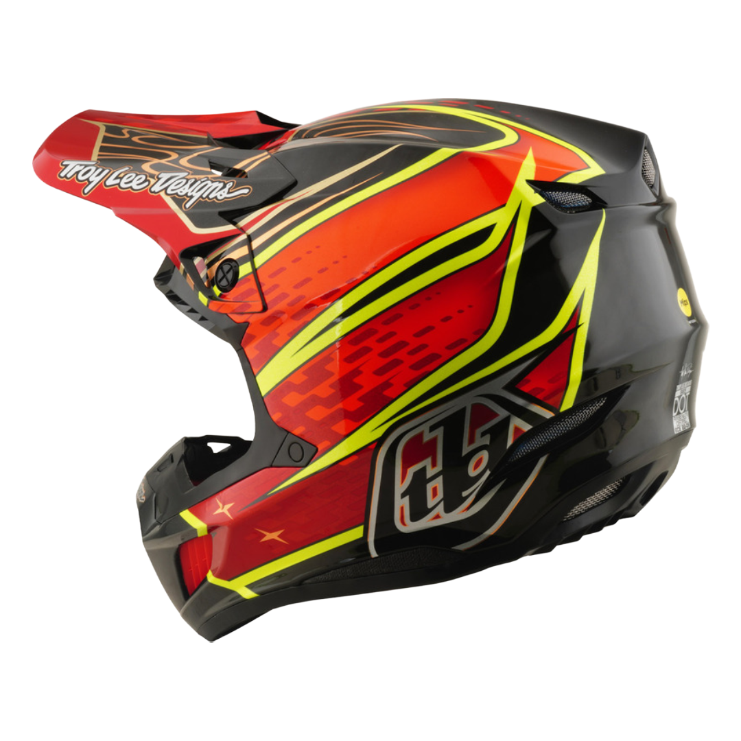 Troy Lee Designs SE5 Carbon Wings Crosshelm Rood