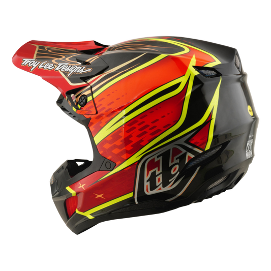 Troy Lee Designs SE5 Carbon Wings Crosshelm Rood