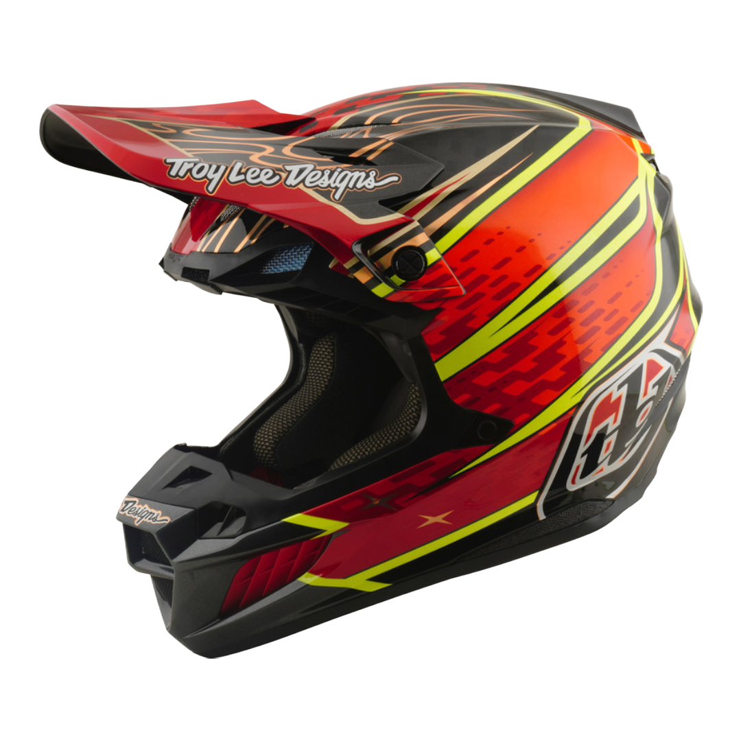 Troy Lee Designs SE5 Carbon Wings Crosshelm Rood